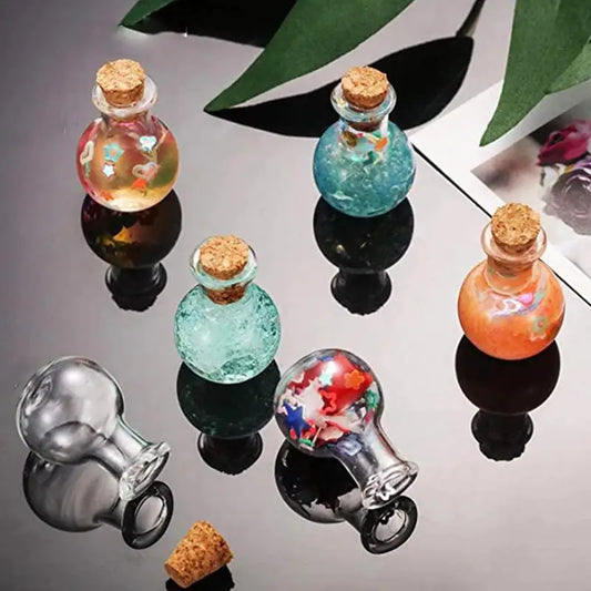 10pcs Glass Bottles Miniature Potion Bottle Mini Cork Stopper Drifting Wishing Bottle For Wedding Home Decoration Mini Container